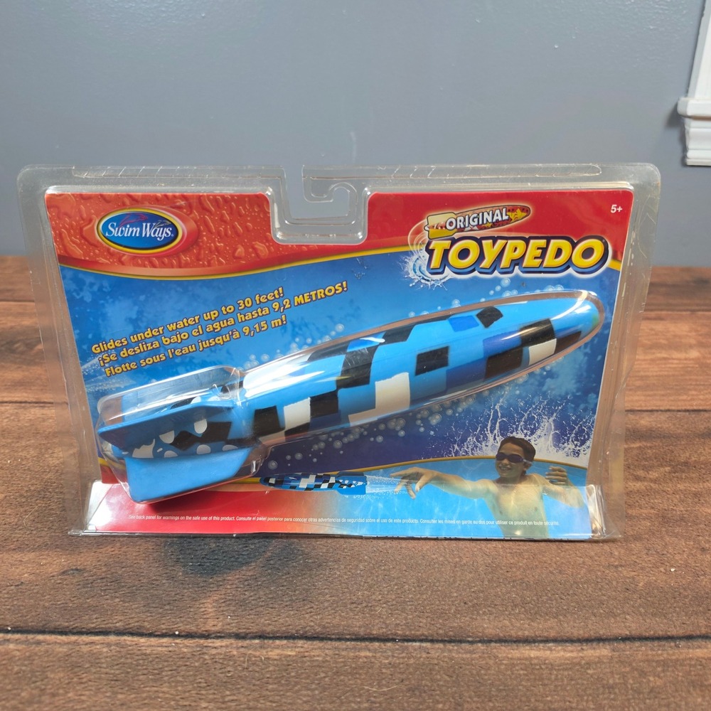 SwimWays Original Toypedo Kids OS Blue New Hydrodynamic Diving Pool Toy Rocket